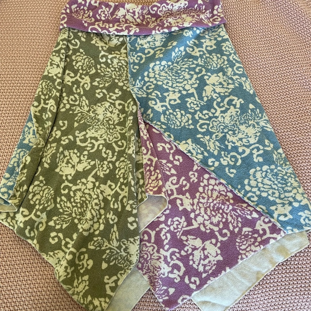 Lucky Brand Floral Patchwork Terry Swim Skirt